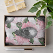 Papier Mousseline Peau rose Floral série Design 6 (Cadeau)