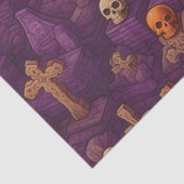 Papier Mousseline Peaux de Bronze d'Argent Graves Violet Halloween (Détail)