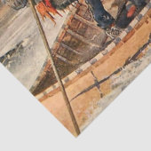 Papier Mousseline "Pêche à la truite" Art occidental de Frank Feller (Détail)