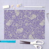 Papier Mousseline Pêche argentée sur terrain violet violet violet (Artisanat)