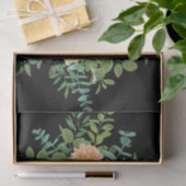 Papier Mousseline Pêche & Black Peony & Rose Floral Mariage (Cadeau)