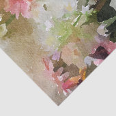 Papier Mousseline Pêche et aquarelle florale de vert (Détail)