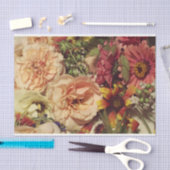 Papier Mousseline Pêche et Arrière - plan Floral Orange (Artisanat)