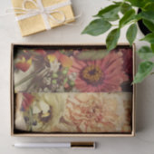 Papier Mousseline Pêche et Arrière - plan Floral Orange (Cadeau)