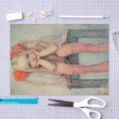 Papier Mousseline Pêche et beauté de la crème10 (Artisanat)