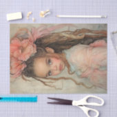 Papier Mousseline Pêche et beauté de la crème9 (Artisanat)