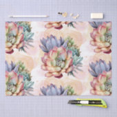 Papier Mousseline Pêche et Grey Succulents (Artisanat)