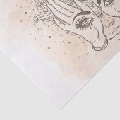 Papier Mousseline Pêche & Or Boho Lotus Flower Beauté (Détail)