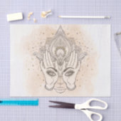 Papier Mousseline Pêche & Or Boho Lotus Flower Beauté (Artisanat)