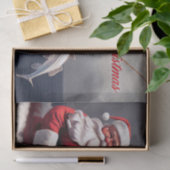 Papier Mousseline Pêche Santa Claus Joyeux Découpage Noël (Cadeau)