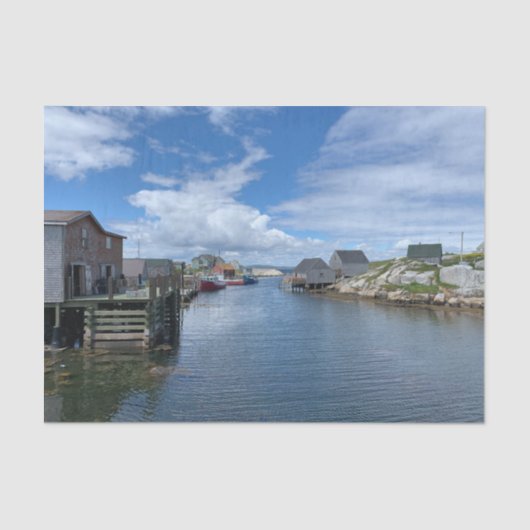 Papier Mousseline Pêche Village Peggy's Cove Tissue Paper (Recto)