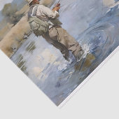 Papier Mousseline Pêcher à la mouche sur la dérive (Détail)