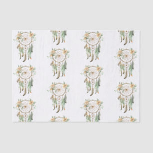 Papier Mousseline Pêcher Floral Green Dream Catcher Anniversaire