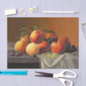 Papier Mousseline Pêches, raisins et pommes, découpage (Artisanat)