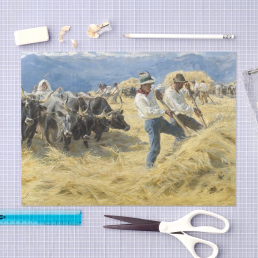 Papier Mousseline Peder Severin Kroyer - Threshing dans les Abruzzes (Artisanat)