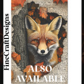 Papier Mousseline Peeking Fox Autumn quitte Ephemera BK4 Decoupage