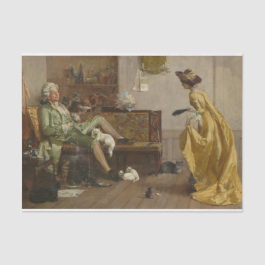 Papier Mousseline Peg Woffington Visite Un Amoureux des chats Excent (Recto)