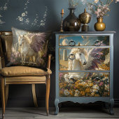 Papier Mousseline Pégase blanc avec ailes violettes Imaginaire mythi