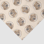 Papier Mousseline Pei Shar Pei Peinture Fawn Wrinkle Original Chien (Détail)