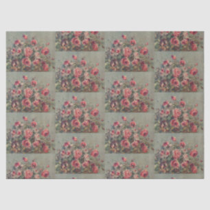 Papier Mousseline Peinture à l'huile de rose rose vintage de jardin