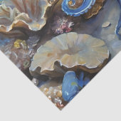 Papier Mousseline Peinture à l'huile d'une pieuvre et d'une découpag (Détail)