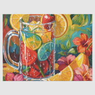 Papier Mousseline Peinture à l'huile Impasto de Cocktail Tropical d'
