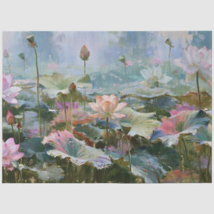 Papier Mousseline Peinture à l'huile impressionniste d'un bassin de