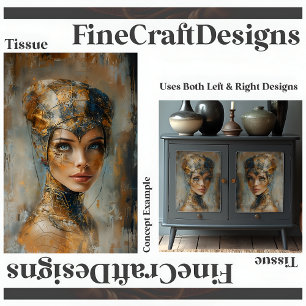 Papier Mousseline Peinture à l'huile pour femme en métal Découpage d