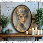 Papier Mousseline Peinture à l'huile pour femme en métal Découpage d