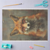 Papier Mousseline Peinture à l'huile texturée de dénouement de renar (Artisanat)