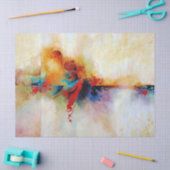 Papier Mousseline Peinture Abstraite brillante et colorée (Artisanat)