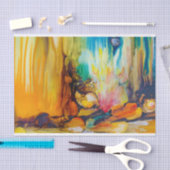 Papier Mousseline Peinture Abstraite couleur vive moderne (Artisanat)