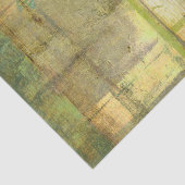 Papier Mousseline Peinture Abstraite dorée turquoise et verte (Détail)