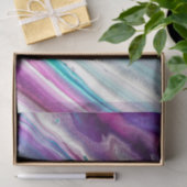 Papier Mousseline Peinture acrylique violette et bleue aux fleurs Ab (Cadeau)