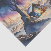 Papier Mousseline Peinture aquarelle Scène de la Nativité (Détail)