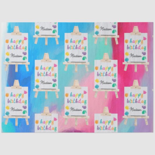 Papier Mousseline Peinture Art Artiste Peinture Anniversaire Thème (Recto)