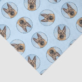 Papier Mousseline Peinture berger allemande Tan mignonne Art chien o (Détail)