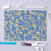 Papier Mousseline Peinture bleue, jaune et blanche (Artisanat)