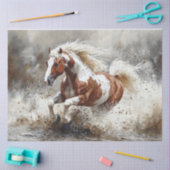 Papier Mousseline Peinture Cheval Traversant La Découpage De L'Eau (Artisanat)