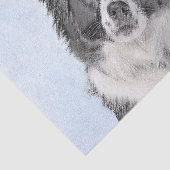 Papier Mousseline Peinture Collie Bordure - Joli art original chien (Détail)