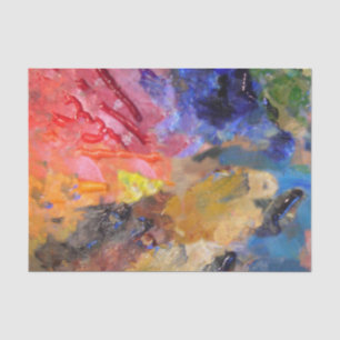 Papier Mousseline Peinture colorée de la palette du peintre artiste