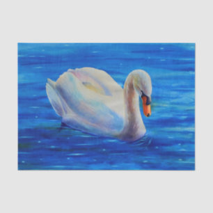 Papier Mousseline Peinture d'aquarelle de cygne blanc, sauvagine, oi