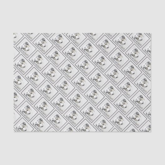 Papier Mousseline Peinture de berger australien - Art original de ch (Recto)