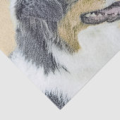 Papier Mousseline Peinture de berger australien - Art original de ch (Détail)