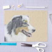 Papier Mousseline Peinture de berger australien - Art original de ch (Artisanat)