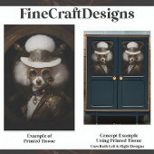 Papier Mousseline Peinture de caniche blanche à vapeur D2L Découpage