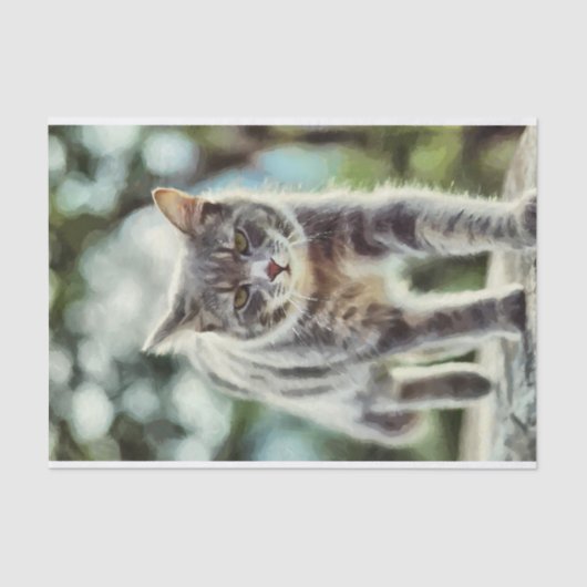 Papier Mousseline Peinture de chat (Recto)