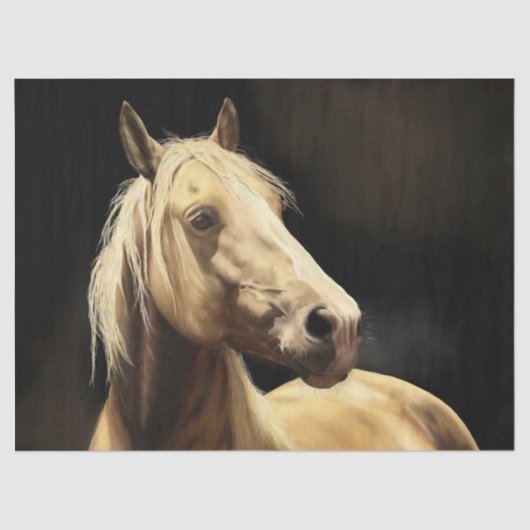 Papier Mousseline Peinture de Cheval sauvage de Palomino (Recto)
