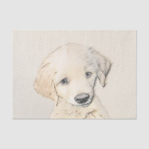 Papier Mousseline Peinture de chiot d'or Retriever - Art de chien or