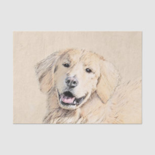 Papier Mousseline Peinture de Golden Retriever - Beau art original d